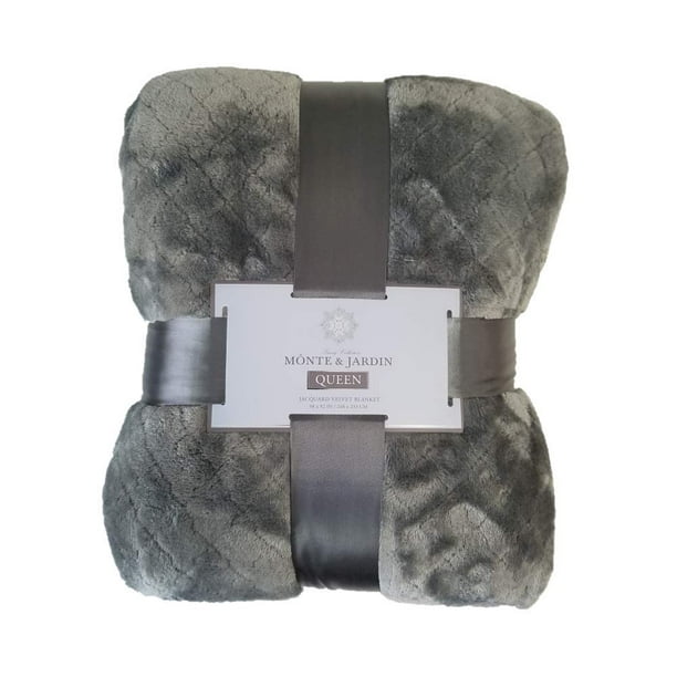 Monte & Jardin Jacquard Velvet Blanket - Grey, Queen - NEW ...
