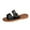 Black, variant on Women's Flat Sandals with Rivets Inlaid Slip on Sandals Two Strap Casual Summer Slide Shoes 9.5