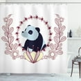 thumbnail image 1 of Ambesonne Panda Shower Curtain, Fluffy Mammal and Flowers, 69"Wx75"L, Ruby Pale Blue, 1 of 2