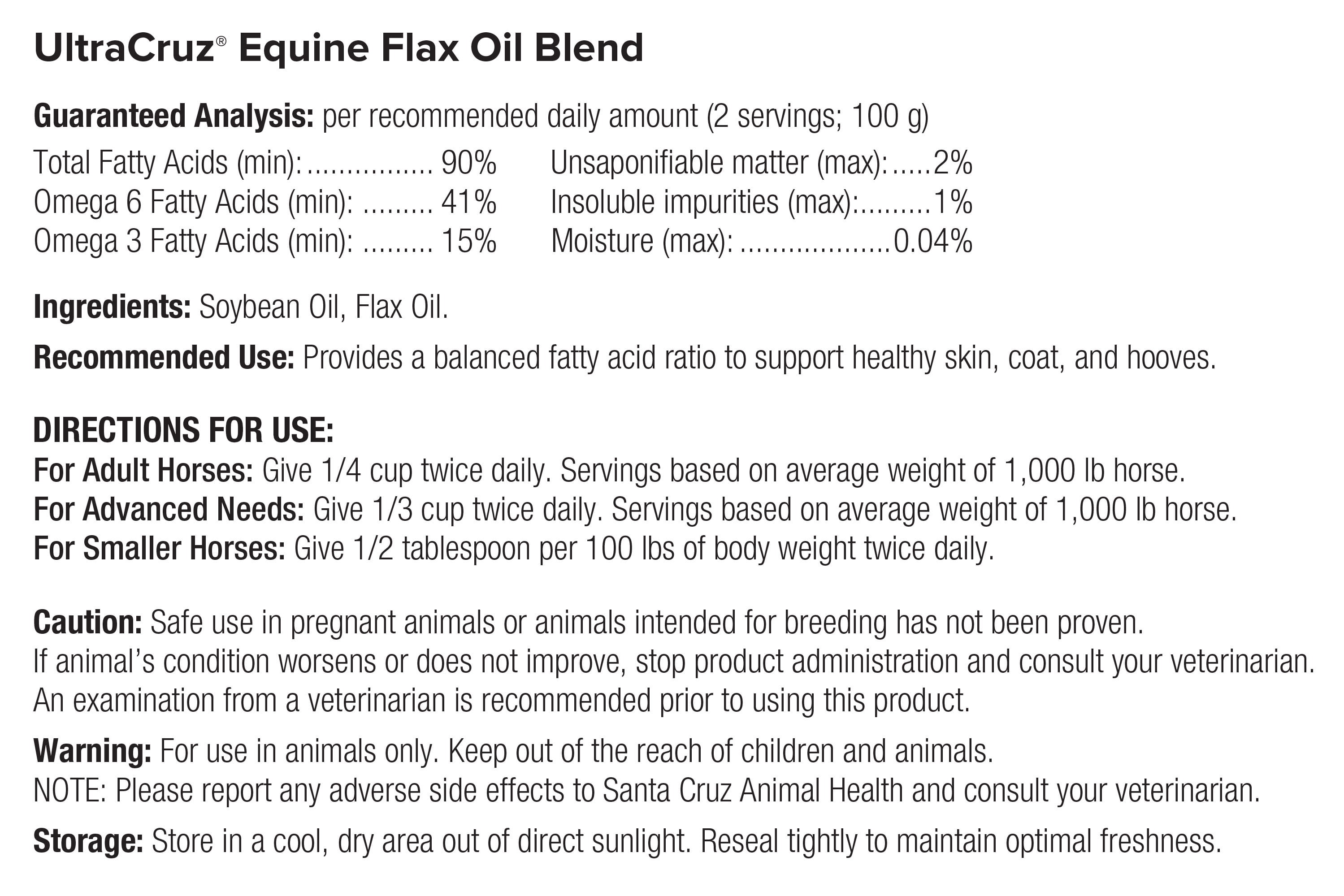 UltraCruz® Equine Flax Oil Blend, 4 x 1 gallon
