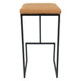 thumbnail image 5 of LeisureMod Quincy Modern Leather Bar Stool with Quilted Upholstery, Counter Height Seat, Sled Base, Non-Slip Foot Pads, Powder-Coated Frame, Fully Assembled, Light Brown, 5 of 15