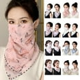 thumbnail image 3 of Women Sun Protection Veil Triangle Print Scarf UV Protection Breathable I9X9, 3 of 8
