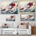 thumbnail image 4 of Designart "The Red Great Wave A Masterpiece from Kanagawa IV" Nautical & Beach Canvas Wall Art, 4 of 5