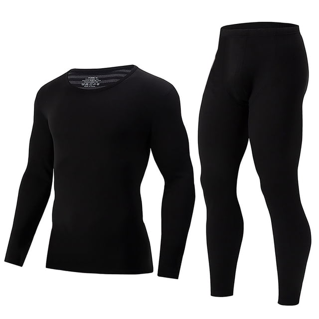 Men's Thermal Underwear Set Lined Base Layer Soft Warm Winter Long Top Bottom For Cold Weather