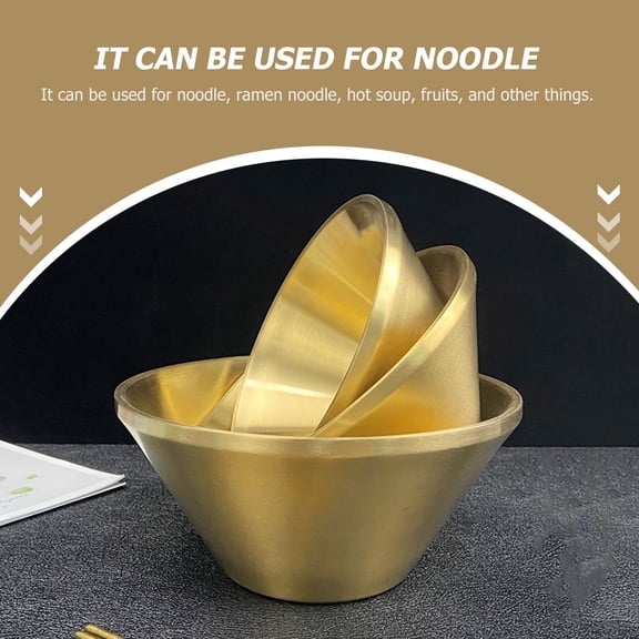 OUNONA Golden Ramen Noodle Bowl Set - and Stylish Soup Bowl for Instant Ramen and Noodle Dishes