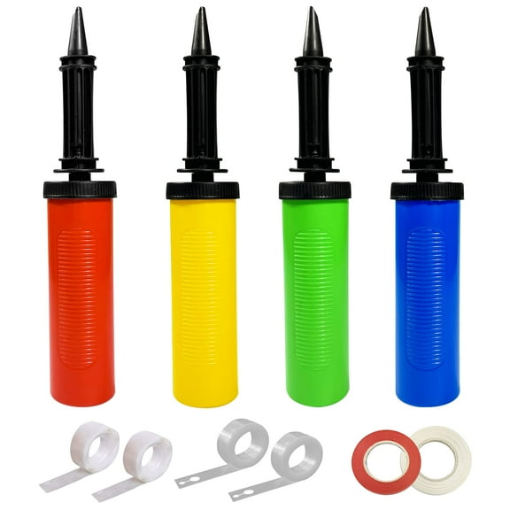 JANEF 4pcs Balloon Pump STF9 Hand Held Inflator Air Pump for Balloons, 4 Random Color, Friends can Help Easy to Use for Party Birthday Decorations