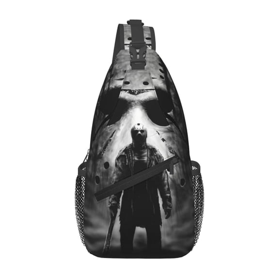 Crossbody Bags Sling Backpack Jason Voorhees Friday the 13th Cross Chest Bag Sports Shoulder Bag Gym Pack Adjustable Rucksack for Running Cycling