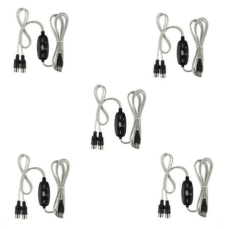 5X MIDI to USB Cable Converter Connector PC to Synthesizer Music Keyboard Adapter for Home Music Studio,5 x MIDI to USB adapter Cable,Black