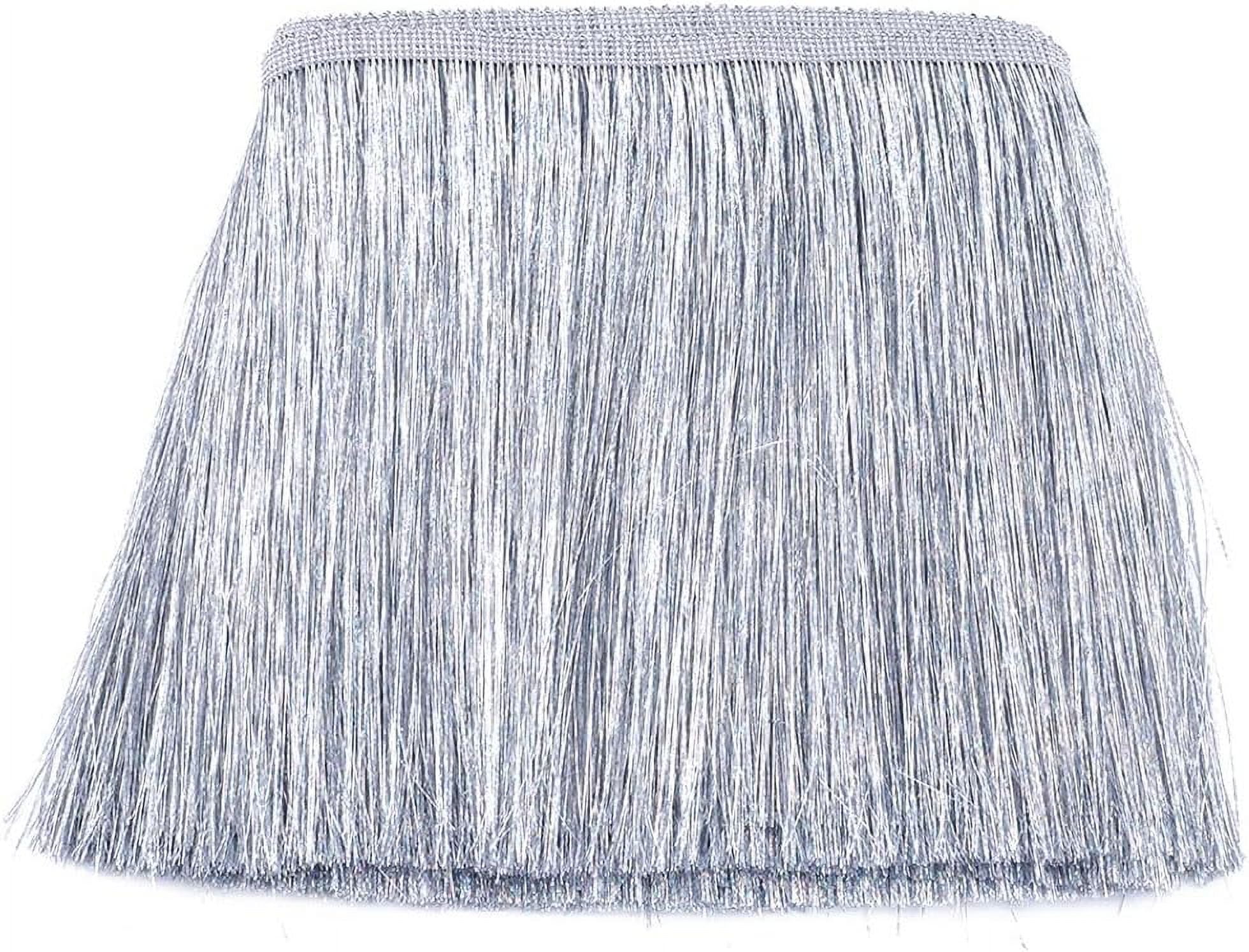 MAYJOYDIY 10mx 20cm Blauw Brede Metallic Fringe Trim, Glanzend Klatergoud Fringe Klatergoud Trim Kwastje Polyester Lint Trim Voor Dans Kostuum Jurk Podium Kleding Party Decor DIY