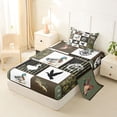 thumbnail image 2 of Feelyou Hunting Deer Bass Fish Animal Twin Sheet Sets for Men Boys, Rustic Woodland Plaid Bedding, Green Brown, 3pcs, 2 of 5