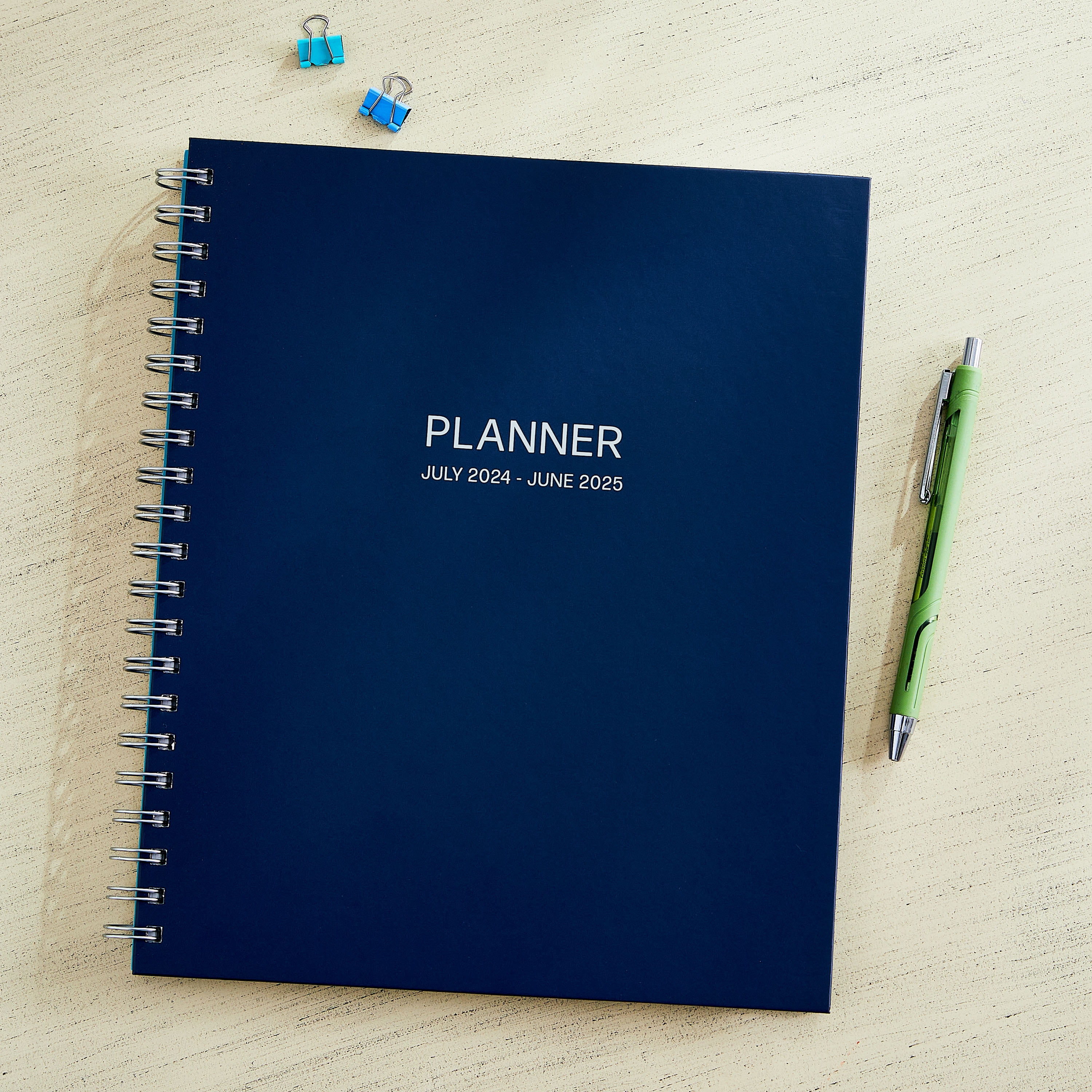 Pen+Gear Weekly Planner, 9" x 11", Navy Blue, July 2024 to June 2025