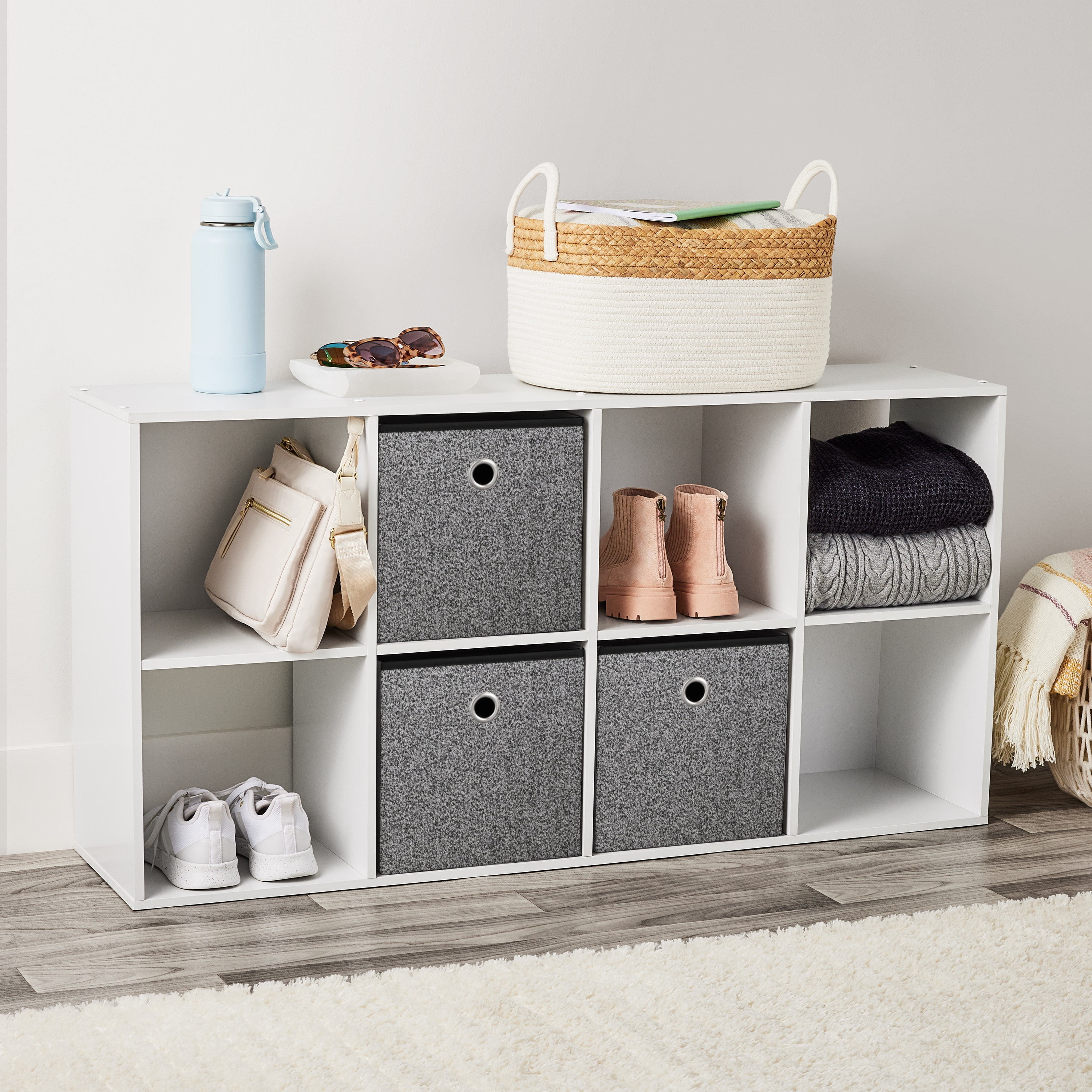 Mainstays 8 Cube Storage Organizer, White