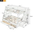 thumbnail image 2 of Harper & Bright Designs Twin Over Full Bunk Beds with Storage Stairway & Drawers, Solid Wood Bunk Bed with Storage Stairway and Guard Rail for Bedroom, White, 2 of 11