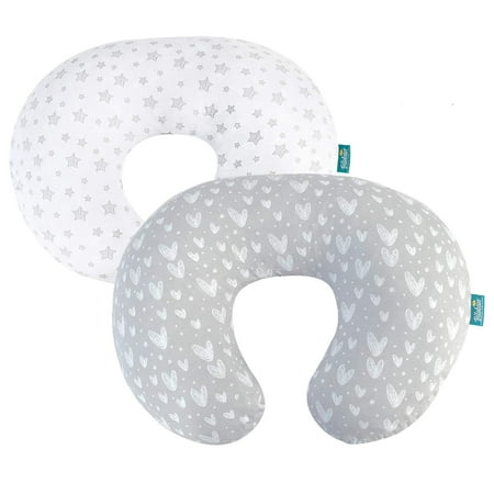 Nursing Pillow Cover Boys and Girls, Stretchy 100% Jersey Cotton Soft Breastfeeding Pillow Slipcover and Infant Nursing Pillow Case for