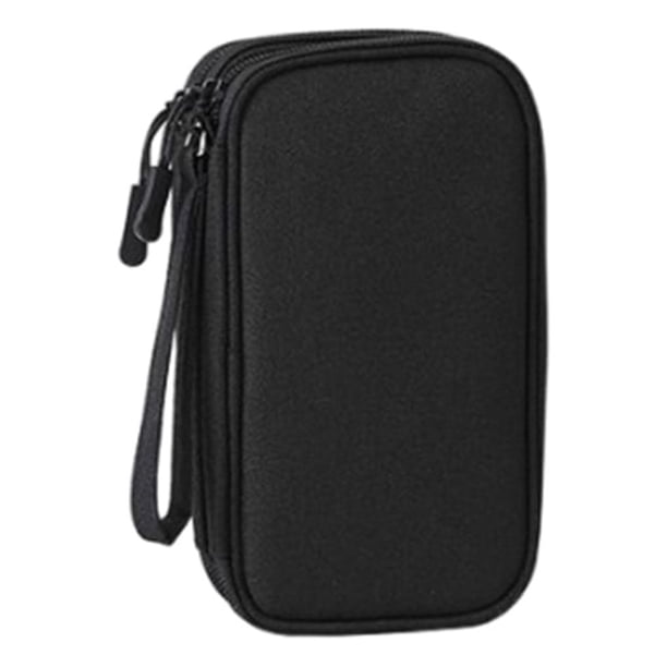 Kearding Bolsa organizadora de viaje, estuche de transporte multifunción con cremallera, bolsas portátiles impermeables para banco de energía Almacenamiento y organización del hogar Negro