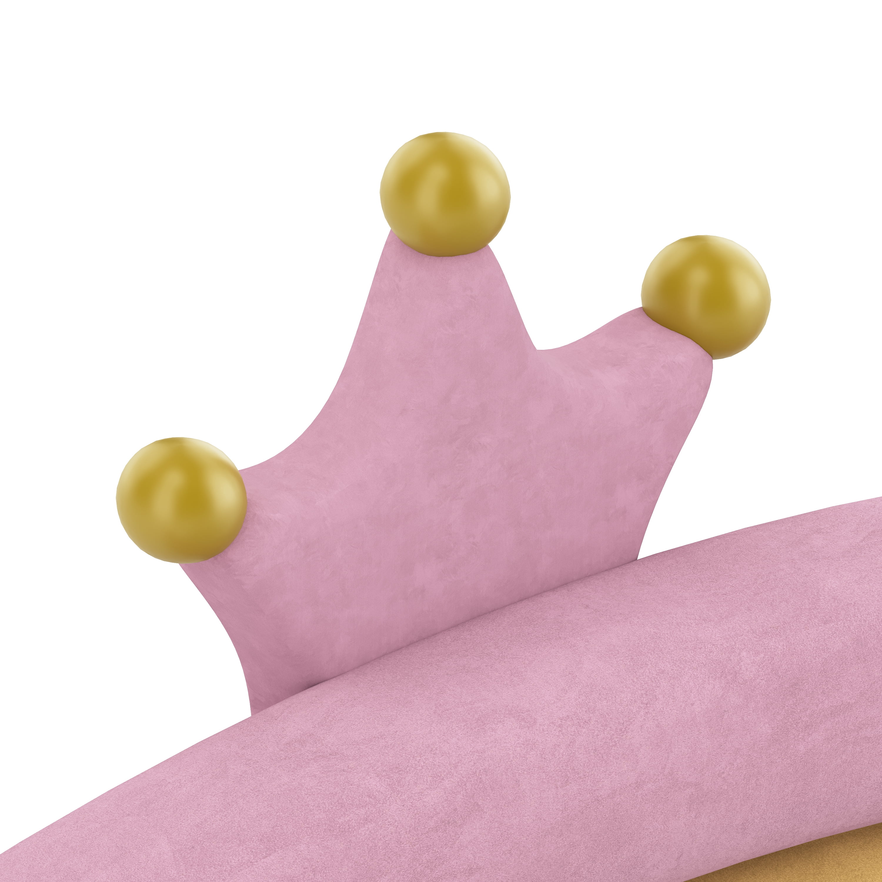 Euroco Upholstered Full Size Platform Bed with Drawer, PU Leather Princess Bed with Crown