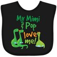 thumbnail image 3 of Inktastic Mimi and Pop Love Me Grandson Dinosaur Boys Baby Bib, 3 of 4