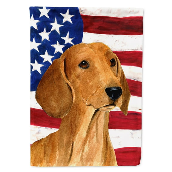 USA American Flag with Dachshund Garden Flag