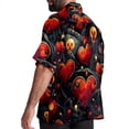 thumbnail image 3 of Love Men's Short Sleeve Hawaiian Beach Shirts, Casual Printed Button Down Spread Collar Tops, Summer Unisex Style, 3 of 6