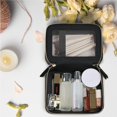 thumbnail image 2 of Bolsa de maquillaje Prite Clear de doble capa para cosméticos negra, 2 of 7