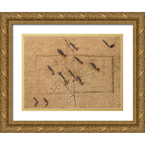 Adar, Or 14x12 Gold Ornate Wood Framed with Double Matting Museum Art Print Titled - Volley Balling