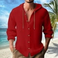 thumbnail image 3 of Chemise à Manches Longues pour Homme - Cardigan à Capuche Uni Décontracté pour les Vacances, Design à la Mode et Confortable, 3 of 5