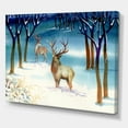 thumbnail image 3 of Designart ' Deers With Winter Landscape ' Traditional Canvas Wall Art Print, 3 of 4
