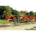 thumbnail image 6 of 33.25" Orange and Silver Outdoor Patio Dining Arm Chair, 6 of 7
