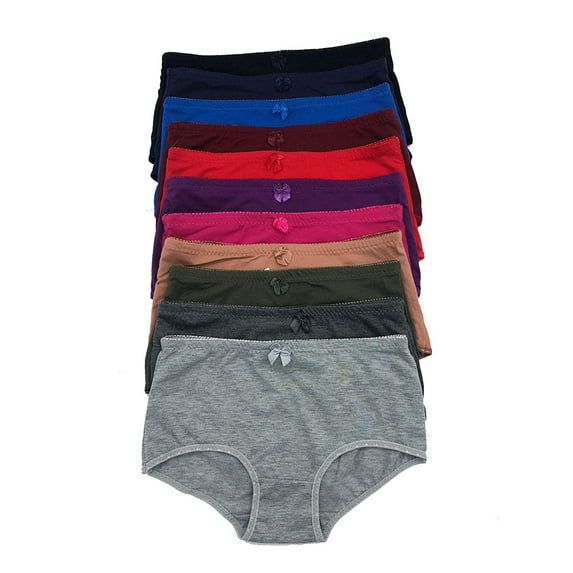 12 pieces Underwear Basic Women Plain Lace Assorted Bikini Panty S-XL (Medium)