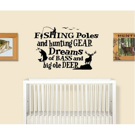 Decal ~ Fishing Poles and Hunting Gear #1 (Little Boys Room) Wall Decal 20