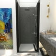 thumbnail image 6 of 32X72” 32-33.5”Wx72”H Frameless Pivot Shower Door, Matte Black Finish, 1/4” Clear Tempered Glass, 6 of 9