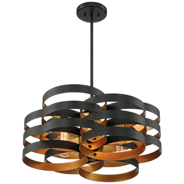 Possini Euro Julian 6" Rustic Bronze Mini Pendant Light - Industrial Drum Ceiling Fixture For Kitchen Island, Dining Room, Entryway