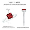 thumbnail image 6 of Rosec Jewels 4.5 MM Princess Cut Created Ruby Solitaire Engagement Ring, 10K White Gold, US 9.50, 6 of 9