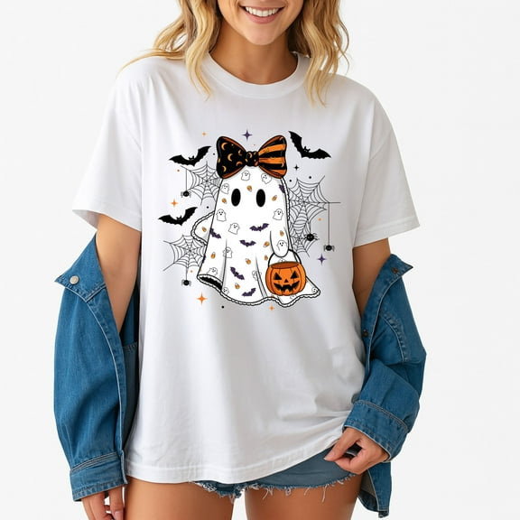 Lace Ghost Coquette Halloween Girly Ghost Lacey – T-Shirt, Hoodie & Sweatshirt – Halloween Trendy Style – Fun & Festive Wear
