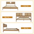 thumbnail image 4 of DodreHome King Solid Wood Platform Bed with Headboard, Bed Frame with 12 Strong Wood Slat Support, Sturdy Bed Legs, No Box Spring Needed, Ebony, 4 of 7