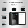 thumbnail image 6 of HUMSURE 80 Can Freestanding Beverage Refrigerator, 2.3 cu.ft Drink Fridge with Glass Door, LED Light, 6 of 6