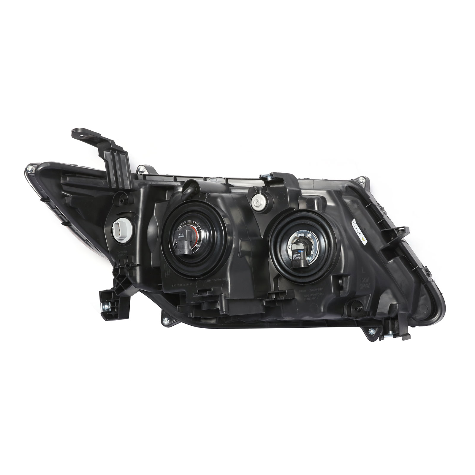 HOUGEET Headlight Fit for 2011-2013 Honda Odyssey EX/EX-L/LX Left Drive Side Halogen With bulb(s)(Black&Chrome)