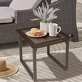 thumbnail image 2 of Outdoor Patio Side Table Set of 2, 2 Pieces Metal Patio Coffee Table, PE Wicker End Tables for Porch Yard Balcony, Brown, 2 of 6