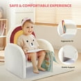 thumbnail image 3 of Ktaxon Kids Sofa with Wooden Frame, Teddy Velvet Toddler Accent Chair with Ombre Backrest, Curved Design for Playroom or Bedroom White, 3 of 7