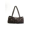 Pre-owned|Carla Mancini Womens Leather Top Stitched Tote Handbag Brown