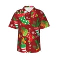 thumbnail image 2 of Goofa X-mas and New Year Hawaiian Shirt for Men, Unisex Summer Beach Casual Short Sleeve Button Down Shirts,Aloha Tropical Floral print shirt-Small, 2 of 9