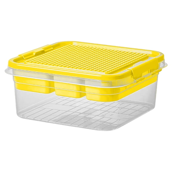 Storage Organizer Bins, Building Blocks Storage with Building Baseplate Lid, Storage Containers for Building Brick Storage Stackable Organizer Bin