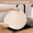thumbnail image 4 of LOKHOM 13" Round Placemats Set of 6, Faux Leather Waterproof Heat Resistant Placemats, Reversible Solid Table Mats for Kitchen Dining Room, Beige, 4 of 7