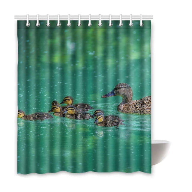 ABPHQTO Cortina de ducha de baño de poliéster impermeable pato 150x180 cm