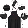 thumbnail image 2 of 2 Pieces Apron, Waterproof Aprons Cooking Apron Men Women Black Red Kitchen Apron, 2 of 5