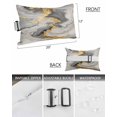 thumbnail image 3 of Pack of 4 Outdoor Lumbar Pillow Covers 12x20 Inch, Grey Ombre Marble Waterproof Throw Pillow Covers Set, Golden Gray Marble Crack Abstract Art Decorative Cushion Cases for Patio Porch Car, 3 of 7