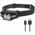 thumbnail image 1 of DECKON Lámpara frontal LED recargable USB, IPx4 étanche Cob Xpe lámpara frontal 350 lúmenes capteur lámpara frontal lámpara de camping frontal para randonnée, camping, pesca, reparación, Kuyhfg Bienvenido a Kuyhfg, 1 of 3