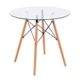 thumbnail image 1 of Mesa De Comedor Redonda NINON De Cristal Templado Para 4 Personas Con Patas Café Estilo Minimalista, 1 of 7