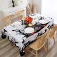thumbnail image 4 of Halloween Tablecloth Rectangle 60x104 Inches - Crows and Castle Halloween Decorations for Party - Spooky Halloween Table Cloth Pumpkins Halloween Decor for Home, Party, 4 of 6