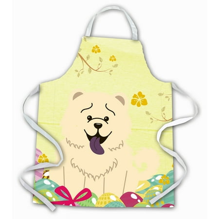 

Carolines Treasures BB6140APRON Easter Eggs Chow Chow White Apron Large multicolor